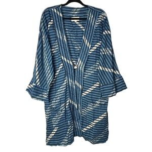 Marketplace Handwork of India Kimono Jacket Nirmaan Womens 1W 1X Deep Sea EUC‎